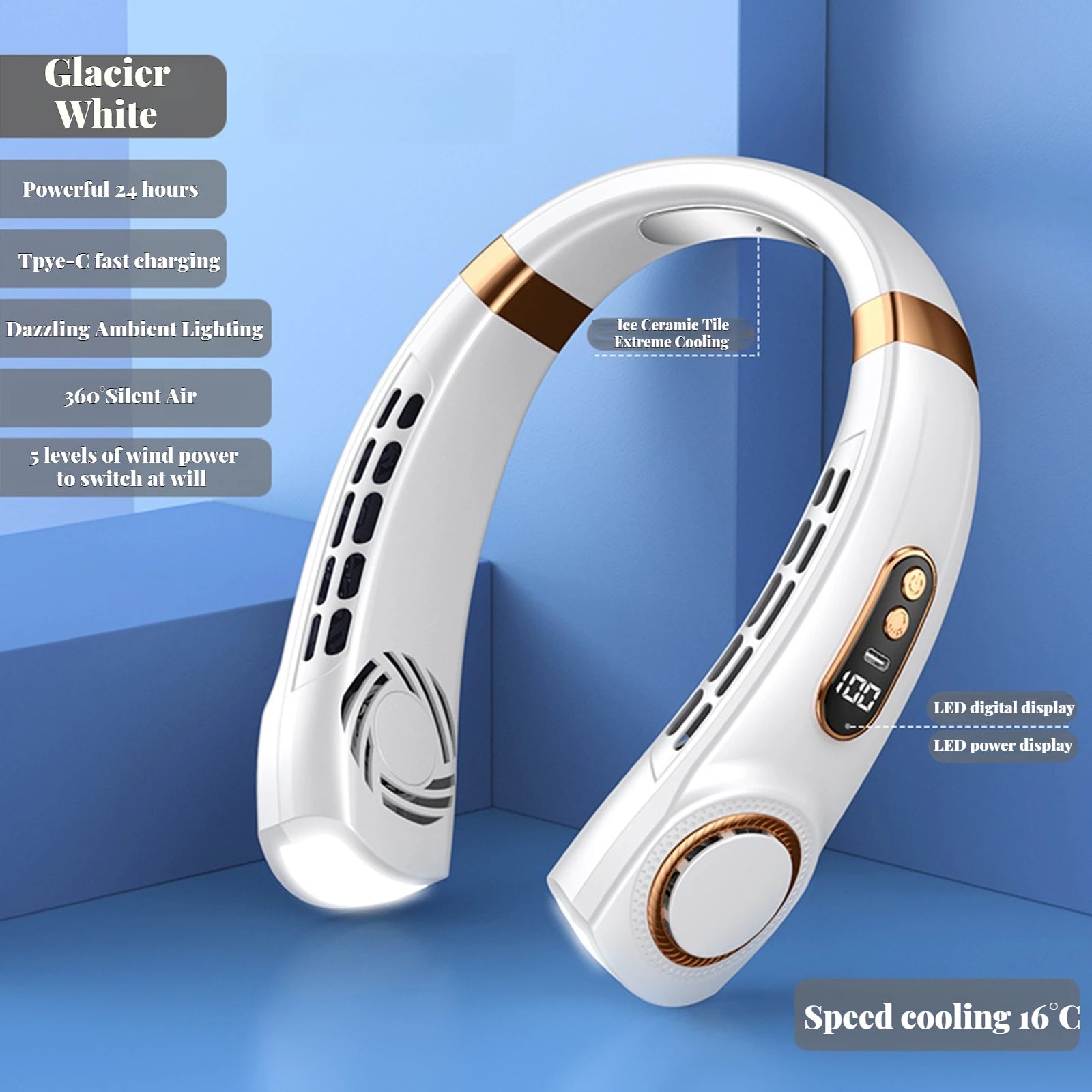 Ice‑Cooling Neck Fan